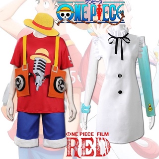 เครื่องแต่งกายคอสเพลย์ การ์ตูนอนิเมะ One Piece Film RED Luffy UTA เหมาะกับวันฮาโลวีน สําหรับทุกเพศ