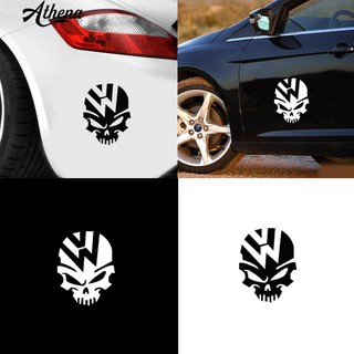 🚀Cool Skull Pattern สติกเกอร์สะท้อนแสงรถยนต์ Body Window DIY Auto Decoration