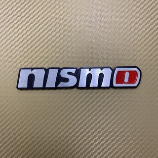 โลโก้* nismo สีเงินขอบดำ งานอลูมิเนียม ขนาด* 2.8 x 16 cm ราคาต่อชิ้น