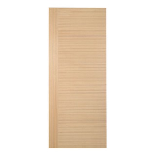 HDF DOOR METRO V-GROOVE 80X200CM TEAK ประตู HDF METRO เซาะร่อง 80x200 ซม. สีไม้สัก ประตูบานเปิด ประตูและวงกบ ประตูและหน้