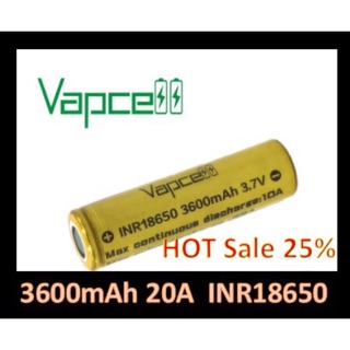 [ของแท้ 💯%] ถ่าน Vapcell แท้ Vapcell 18650 3600 mAh 35A ถ่านชาร์จ แบตเตอรี่ แพค 1 ก้อน