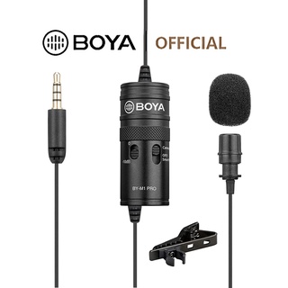 Boya BY-M1 Pro Lavalier ไมโครโฟน แบบคลิปหนีบ 3.5 มม. สําหรับกล้องวิดีโอ สมาร์ทโฟน Vlogging