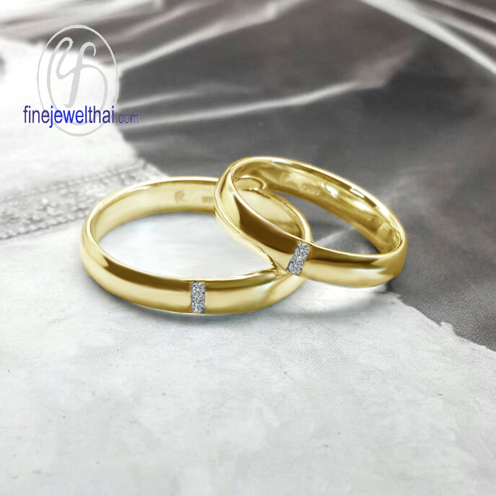 finejewelthai-แหวนคู่-แหวนเพชร-เพชร-แหวนหมั้น-แหวนแต่งงาน-couple-diamond-cz-wedding-ring-silver-gold-rc30147cz-g