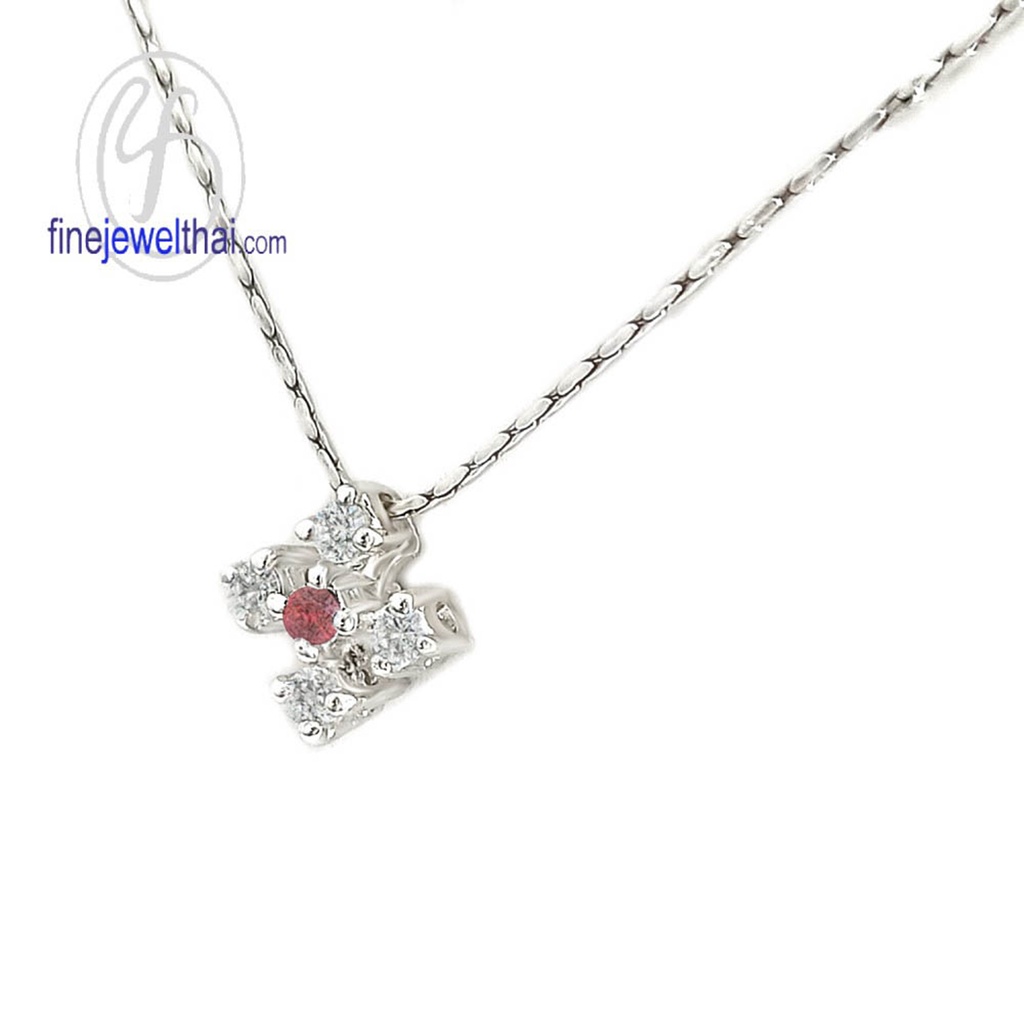 finejewelthai-จี้ทับทิม-ทับทิม-จี้เพชรczจี้พลอย-พลอยประจำเดือนเกิด-ruby-silver-pendant-birthstone-p1049rb00