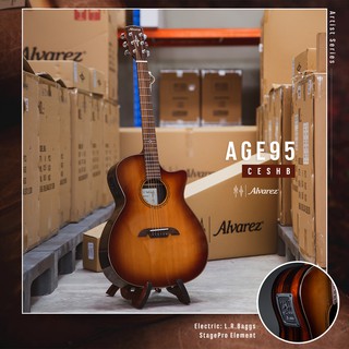 Alvarez AGE95CESHB กีตาร์โปร่งไฟฟ้า Top Solid (AA Western Red Cedar / Macassar Ebony)