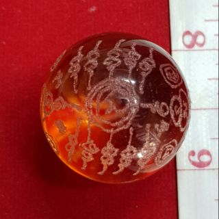 ลูกแก้วหลวงปู่ดู่วัดสะแกปี2532 สีส้มขนาด 3ซ.ม.