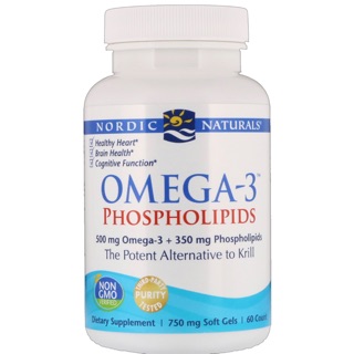 Omega 3 + Phospholipids เสรืมความจำ  750 mg  60 softgel หรือ Vega Antioxidant Omega Oil blend 500ml