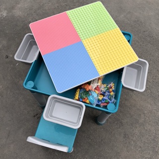 (มีcodeสอบถาม)โต๊ะต่อเลโก้ สีพาสเทล+ตัวต่อ360ชิ้น