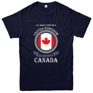 เสื้อยืดแขนสั้นลําลอง ทรงหลวม พิมพ์ลาย Made In Canada Living In United Kingdom Nation Love Crossfit สไตล์ฮิปฮอป สําหรับผ