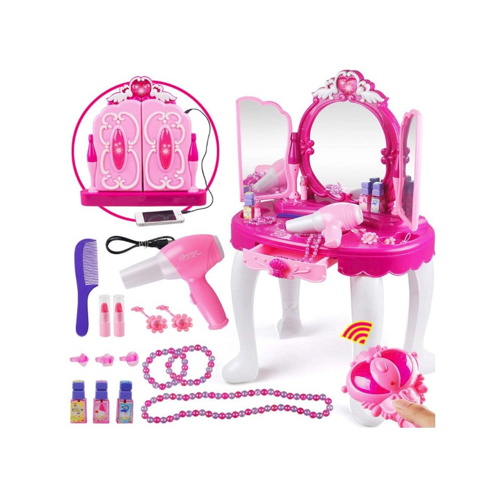 250toys-โต๊ะเครื่องแป้งเจ้าหญิง-มีคฑาเสกกระจกเปิด-ปิด-ของเล่นเสริมพัฒนาการ-ของเล่น