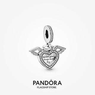 Pandora จี้รูปหัวใจและปีกนางฟ้า สําหรับห้อยตกแต่ง