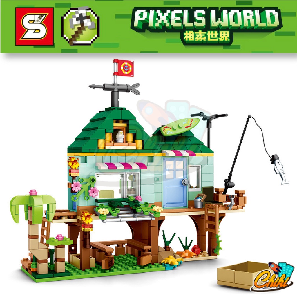 ชุดตัวต่อ-pixels-world-บ้านพักชายทะเล-แบบ-3-in-1-sy5605-จำนวน-450-ชิ้น