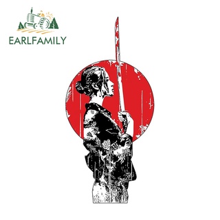 Earlfamily สติกเกอร์ ลายการ์ตูนอนิเมะ Geisha Samurai ป้องกันรอยขีดข่วน สําหรับติดตกแต่งรถยนต์ แล็ปท็อป 13 ซม. x 8.4 ซม.