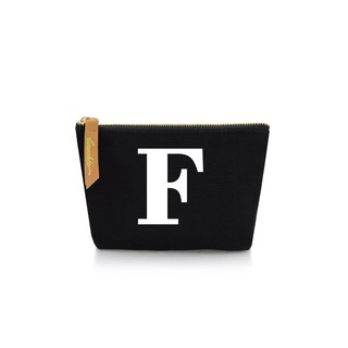 กระเป๋าผ้าลายอักษร ALPHABET  Pouch Coin Bag BLACK  F