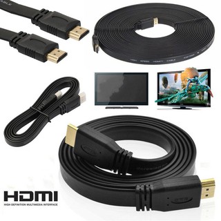 สาย HDMI High Speed1080p สายแบบอ่อนแบนยาว 1.5/3/5/10 เมตร (Black)