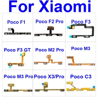 อะไหล่ปุ่มพาวเวอร์ ปุ่มปรับระดับเสียง ด้านข้าง สําหรับ Xiaomi Pocophone Poco F1 F3 F2 Pro X2 X3 NFC GT C3 M2 M3 Pro