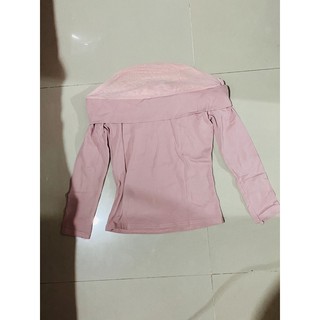 เสื้อแขนยาว ซีทูโชว์ไหล่ ยืดตามตัว