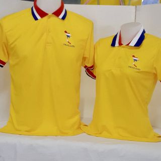 เสื้อโปโลเหลือง ปักอก-แขน