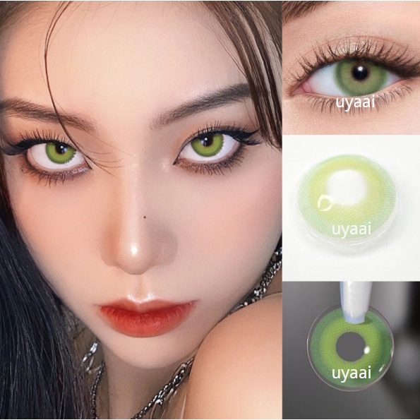 graded-lens-uyaai-คอนแทคเลนส์-สีเขียว-pixie-2-ชิ้น