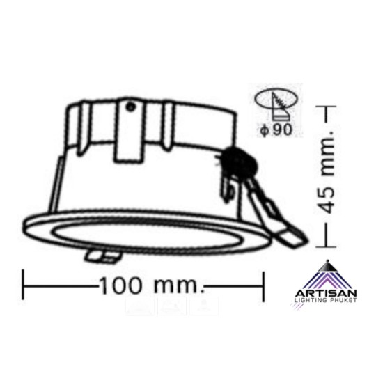 โคมไฟดาวน์ไลท์-downlight-sd007im-adjust-size-100mm-led-gu10-mr16-โคมไฟดาวน์ไลท์-ขอบกลม-ปรับได้