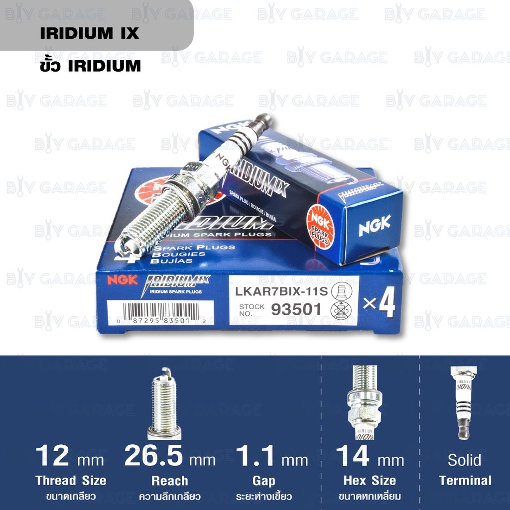 NGK หัวเทียน รุ่น IRIDIUM IX【 LKAR7BIX-11S 】ลดสเปคจาก ILKAR7L11 ...