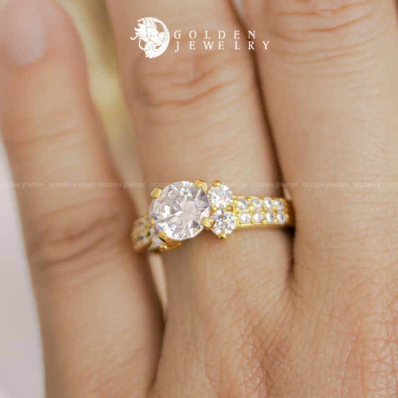 ภาพหน้าปกสินค้าGDJ แหวนเพชร แหวนทอง/ ค้าส่ง ทองโคลนนิ่ง ทองไมครอน ทองหุ้ม ทองเหลืองชุบทอง ทองชุบ VN09