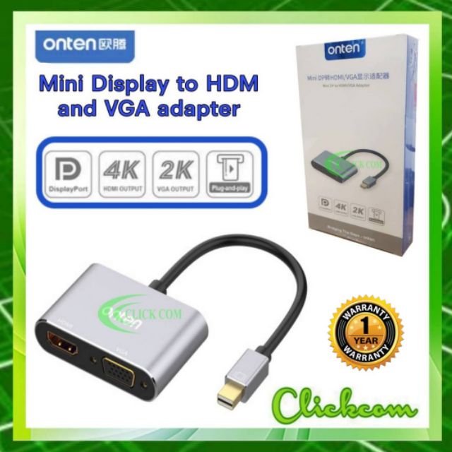 onten-otn-5131b-mini-displayport-to-hdmi-vga-adapter-converter-4k