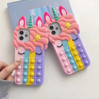 เคส-For OPPO Reno 6 A16 A54 A74 A94 A15 A93 Reno 5 Reno 6Z Reno 4 A53 A31 A12 A73 A92 A52 F7 A91 A5 2020 Reno 2f F11 pro A7 A16 Reno 2 A3S F9 F7 F5 A5S A9 2020 Pop Push It Bubble Unicorn|RX