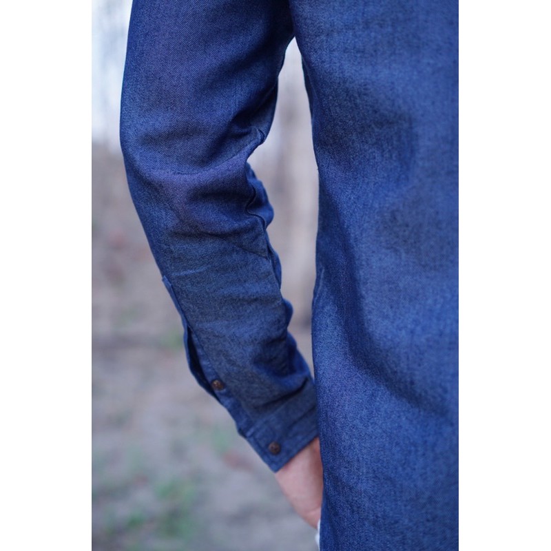 เสื้อเชิ้ตแขนยาวสียีนส์-แบบ-3-กระดุม-jeans-shirt-3-buttons-ใส่-amt45mar-ลด45-ขั้นต่ำ300