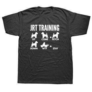 เสื้อยืดคอกลม ผ้าฝ้าย พิมพ์ลาย Jack Russell Terrier Tricks Dog Dad แฟชั่นฤดูร้อน สําหรับผู้ชาย