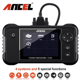 Ancel FX3000 OBD2 เครื่องสแกนเนอร์วินิจฉัยรถยนต์ ABS BMS EPB SAS Reset OBD2 แบบมืออาชีพ