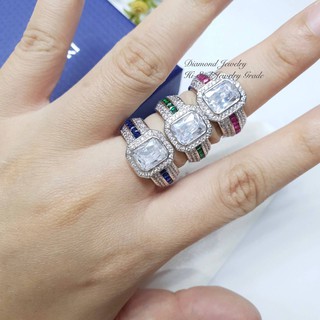 Diamond Ring แหวนเพชรทรงโมเดิร์น งานจิวเวลรี่ งานฝังเพชรละเอียด สวยใส สะดุดตา ใช้เพชรพรีเมี่ยม CZ แท้