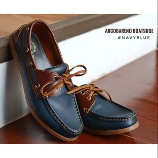 สินค้า Arcobareno​ Boat​ Shoes​ DeepBlue​ + Caramel