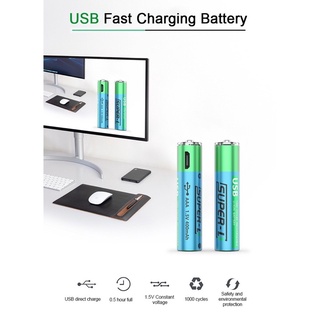 ภาพขนาดย่อของภาพหน้าปกสินค้าถ่านชาร์จ USB AAA Battery 1.5V 400mAh AAA ถ่านชาร์จ สามารถชาร์จได้ในตัว ราคาต่อ 1 ก้อนค่ะ จากร้าน good_online บน Shopee ภาพที่ 2