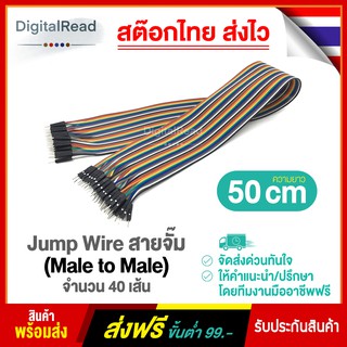 Jump Wire สายจั๊ม ผู้-ผู้ (Male to Male) ยาว 50 cm. จำนวน 40 เส้น สต็อกไทยส่งไว
