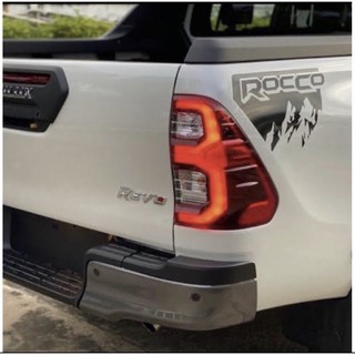 สติ๊กเกอร์* ROCCO ติดข้างท้ายกระบะ Toyota Hilux Revo ขนาด* 24 x 50 cm ราคาต่อชุด มี 2 ข้าง