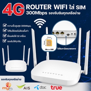 ภาพขนาดย่อของภาพหน้าปกสินค้าเราเตอร์ใส่ซิม 4G Router wifi ใช้ได้กับซิมทุกเครือข่าย เราเตอร์ใส่ซิมไวไฟ ใช้งานง่าย สินค้าพร้อมส่งในไทย จากร้าน j858420029 บน Shopee ภาพที่ 1