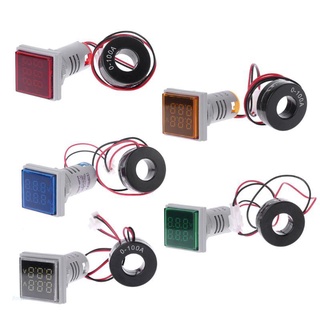 Bonjour Square LED Digital Dual Display Voltmeter & Ammeter Voltage Gauge Current Meter AC 60-500V 0-100A