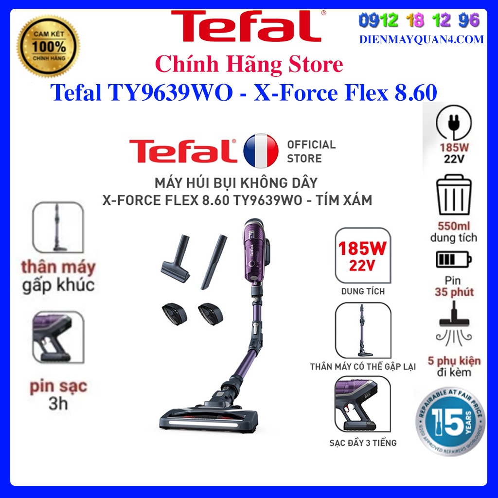 Tefal X-force Flex 8.60 TY9639WO เครื ่ องดูดฝุ ่ นไร ้ สาย - สีม ่ วง ...