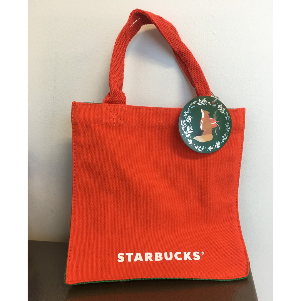 ของแท้-พร้อมส่ง-starbucks-กระเป๋าผ้าลดโลกร้อน-มีหูหิ้ว-ของใหม่ยังไม่แกะถุง