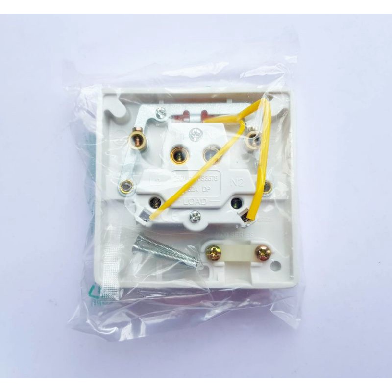 crabtree-32a-สวิตซ์แอร์-มีไฟบอก-dp-control-switch-with-neon-indicator-แครบทรี-ขนาด-3x3