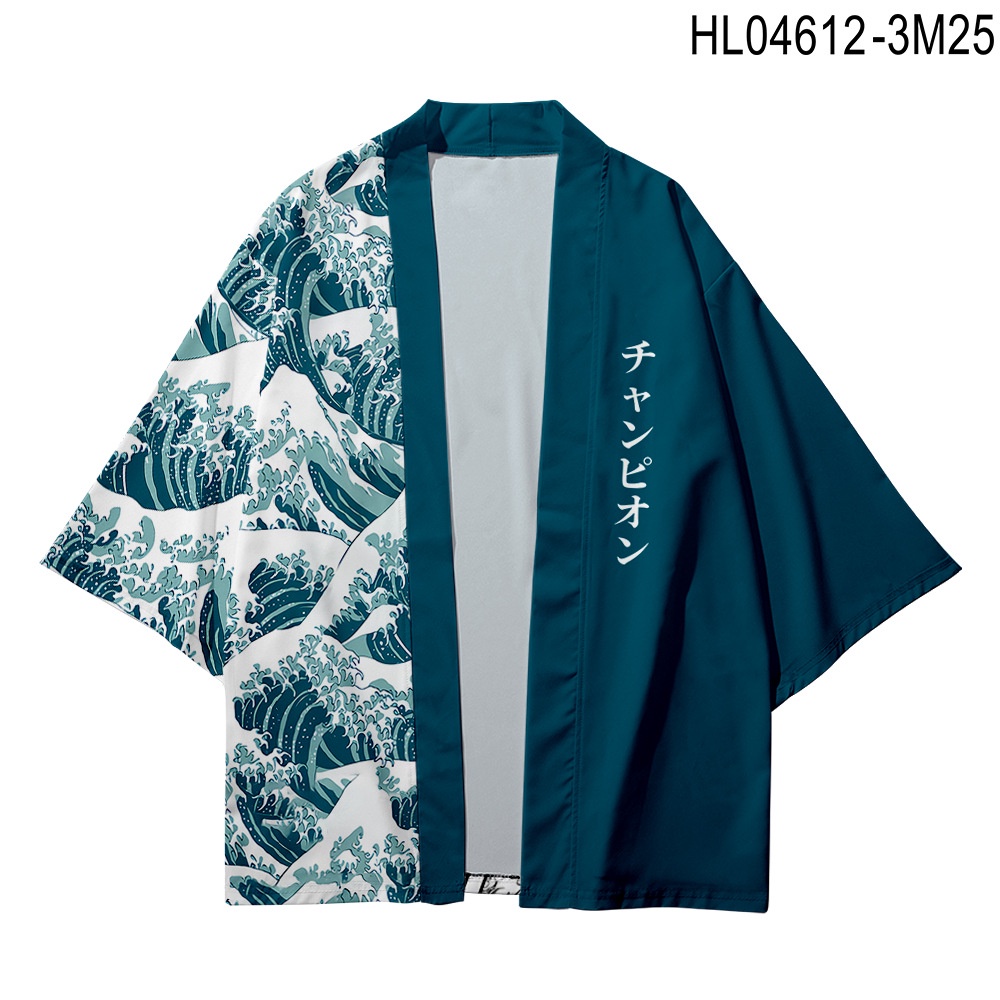 ภาพหน้าปกสินค้าเสื้อคลุมกิโมโน พิมพ์ลายเม็ดมะม่วงหิมพานต์ 3 มิติ สไตล์ญี่ปุ่น แฟชั่นสําหรับผู้ชาย และผู้หญิง