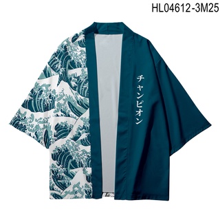 เสื้อคลุมกิโมโน พิมพ์ลายเม็ดมะม่วงหิมพานต์ 3 มิติ สไตล์ญี่ปุ่น แฟชั่นสําหรับผู้ชาย และผู้หญิง