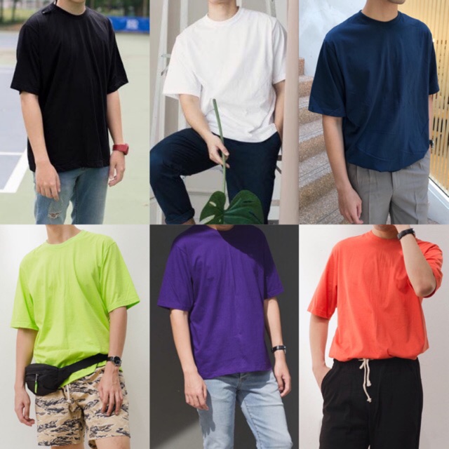 oversizeสีดำ-กรม-ขาว-เหลือง-เขียวนีออน-ม่วง-ส้ม