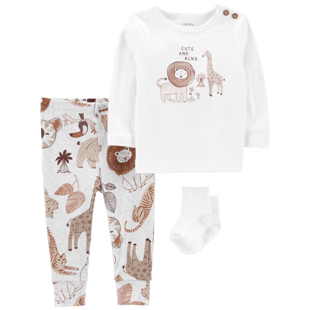 carters-short-sleeve-pants-sock-3pc-safari-l8-คาร์เตอร์เสื้อผ้าชุดเซทเสื้อพร้อมกางเกงขายาวและถุงเท้า