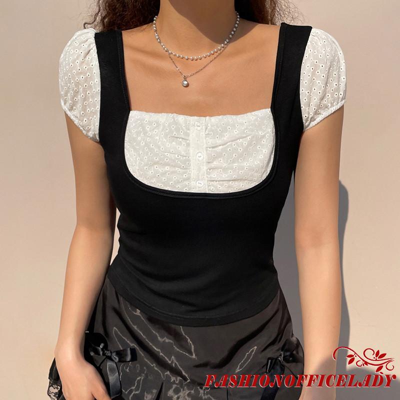 o-l-women-s-90s-y2k-aesthetic-kawaii-vintage-tops-square-neck-design-stitching-fake-two-piece-soft-tops-t-shirt