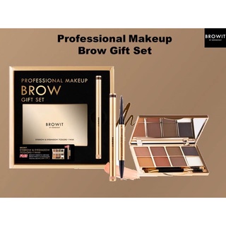 Browit Professional Makeup Brow GIFT SET Eyebrow &amp; Eyeshadow 7 Colors + 1 Wax โปรเฟสชั่นนอลเมคอัพบราวกิ๊ฟเซ็ท บราวอิท