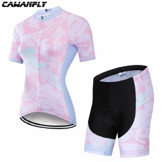 Cycling Jersey โรงงานโดยตรง cawanfly chic ชุดเสื้อผ้าระบายอากาศแบบแห้งเร็วสําหรับผู้หญิงใส่ขี่จักรยาน mtb