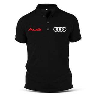 เสื้อยืดโปโลแขนสั้น พิมพ์ลาย Audi RS S Line Racing Rally Turbo A4 A5 A6 R8 สําหรับผู้ชาย