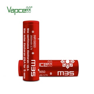 Vapcell ได้ถ่าน2ก้อน INR18650 3500mAh 3.7V M35 RED แถมฟรีกระเป๋าใส่ถ่าน